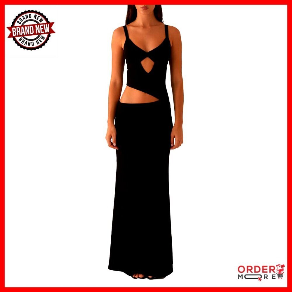 Sexy Maxi Dress V Neck Cut Out Bodycon Long Dress Summer Party Cocktail Wear